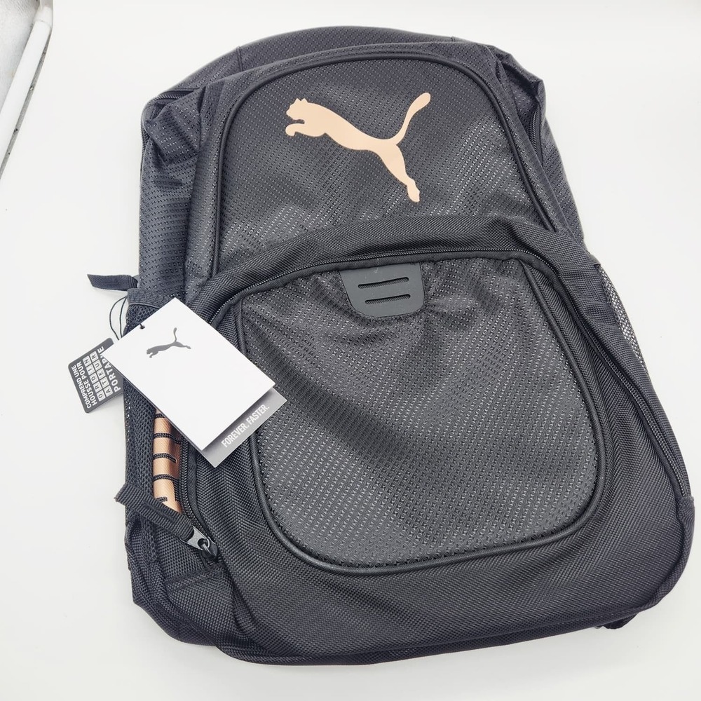 PUMA Evercat Contender Backpack Black Rose Gold Laptop Sleeve School Gym Travel